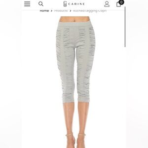 Carine Ruched Legging Capri Gray Like New Size 14 MSRP $88